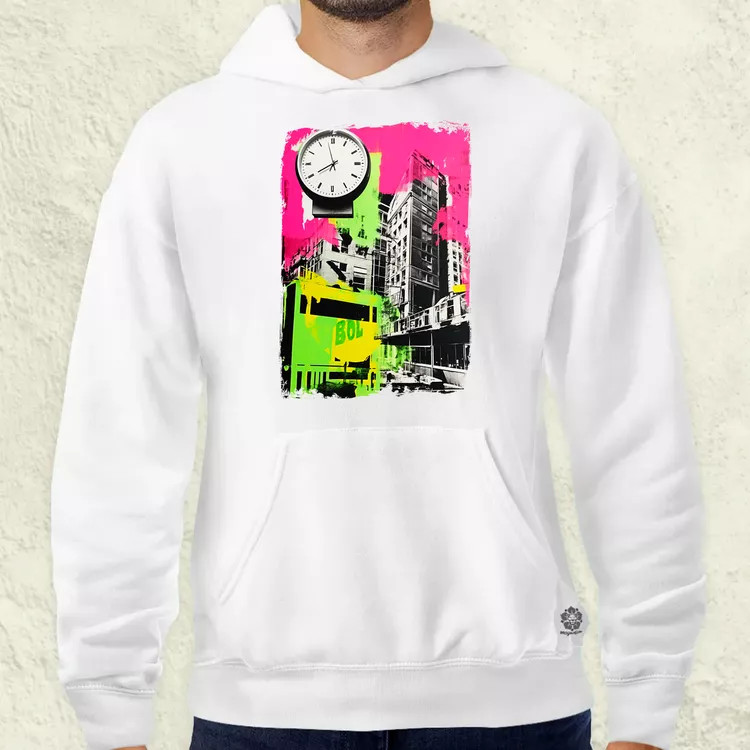 Pop art idő kollázs v2 férfi pulóver