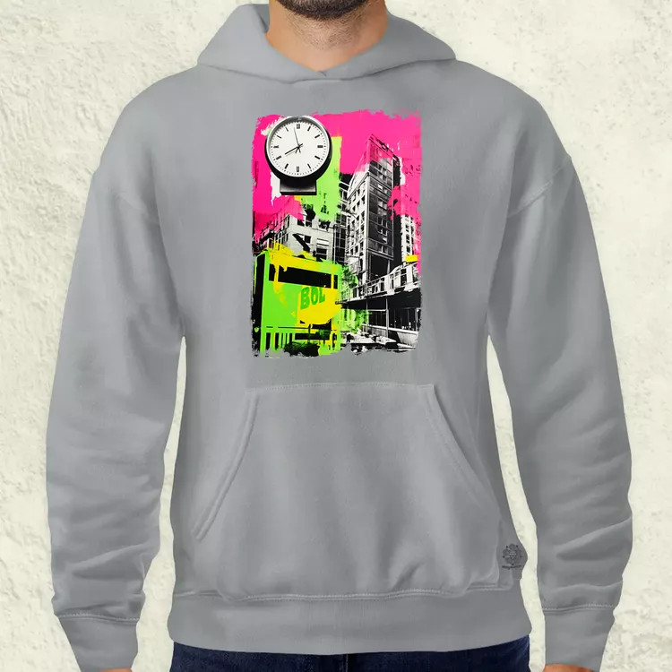 Pop art idő kollázs v2 férfi pulóver