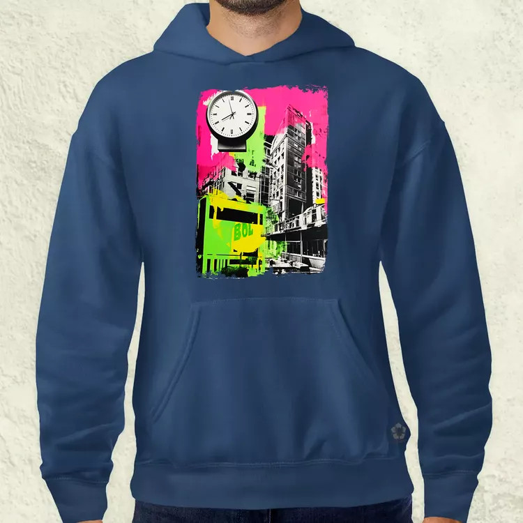 Pop art idő kollázs v2 férfi pulóver