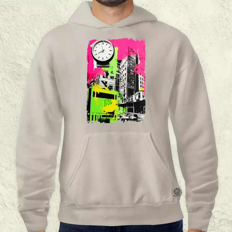 Pop art idő kollázs v2 férfi pulóver