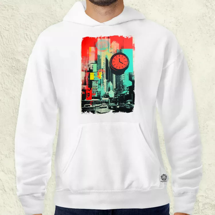 Pop art idő kollázs v3 férfi pulóver