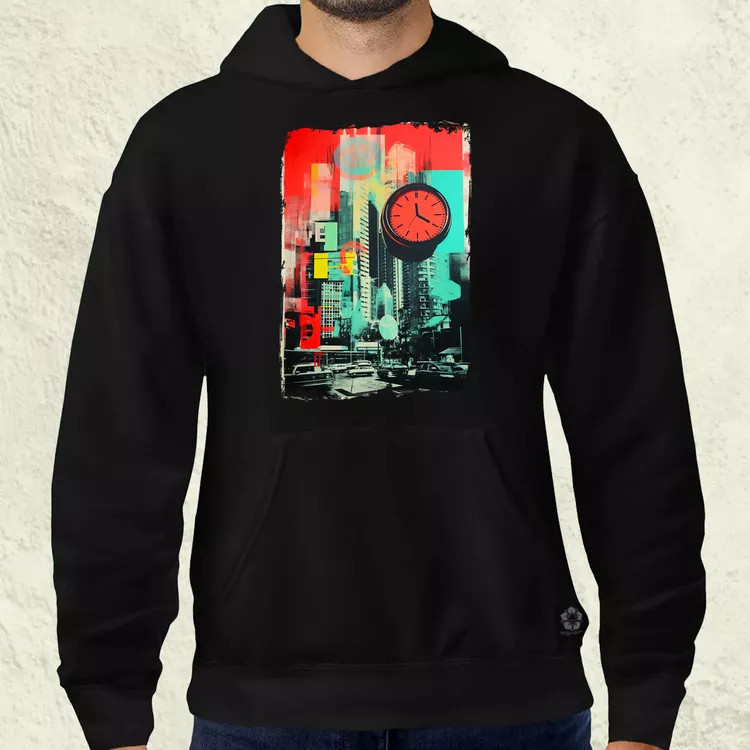 Pop art idő kollázs v3 férfi pulóver