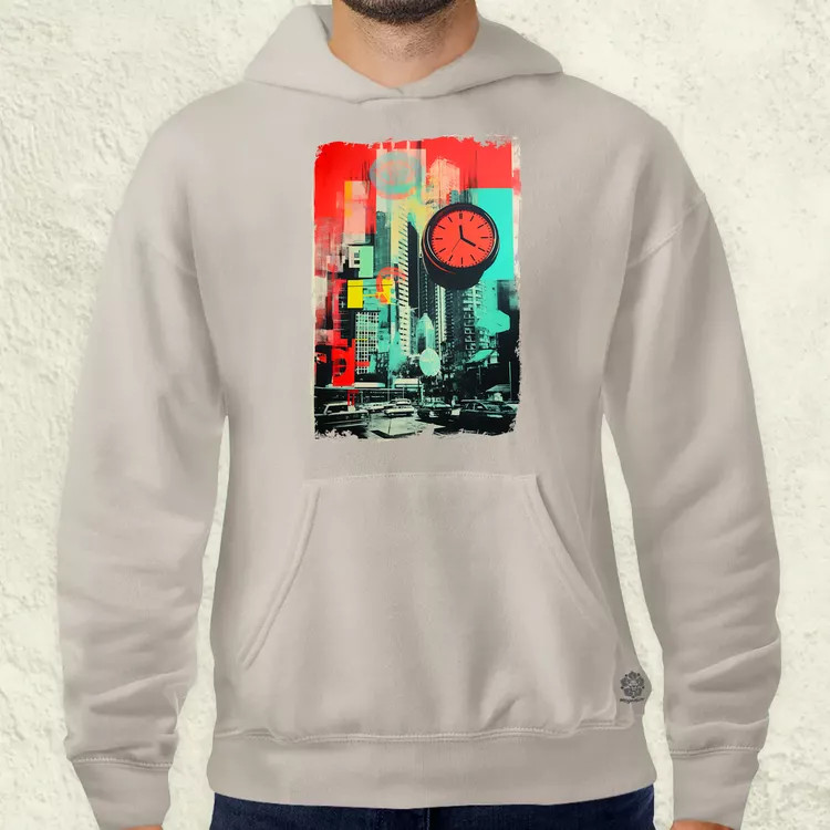 Pop art idő kollázs v3 férfi pulóver