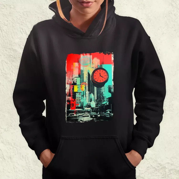 Pop art idő kollázs v3 női pulóver