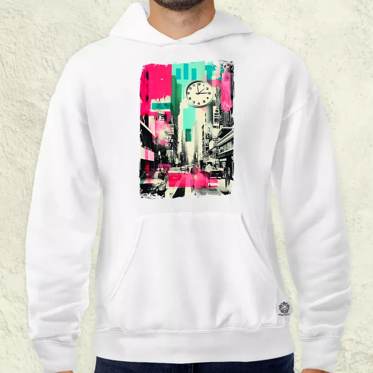 Pop art idő kollázs v4 férfi pulóver