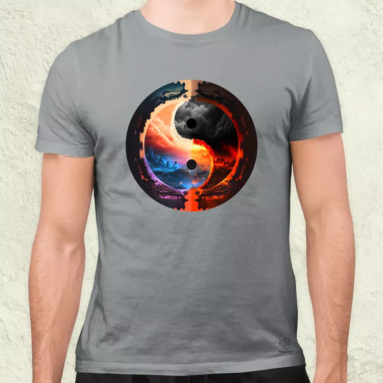 Pokol és menny Yin és Yang v1 férfi póló