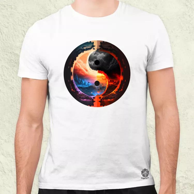 Pokol és menny Yin és Yang v1 férfi póló