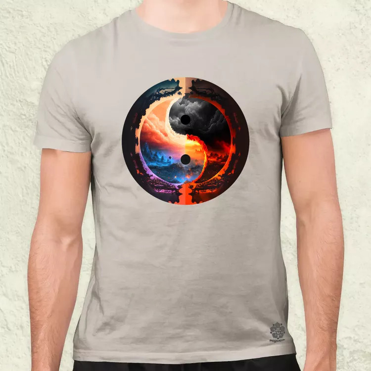 Pokol és menny Yin és Yang v1 férfi póló
