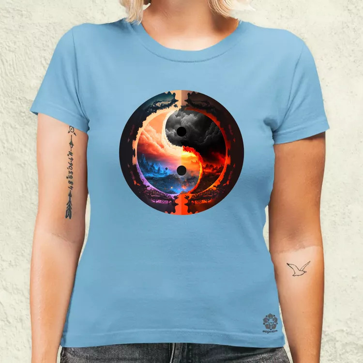 Pokol és menny Yin és Yang v1 női póló
