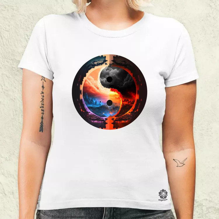 Pokol és menny Yin és Yang v1 női póló
