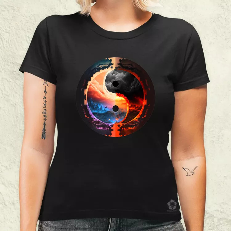 Pokol és menny Yin és Yang v1 női póló