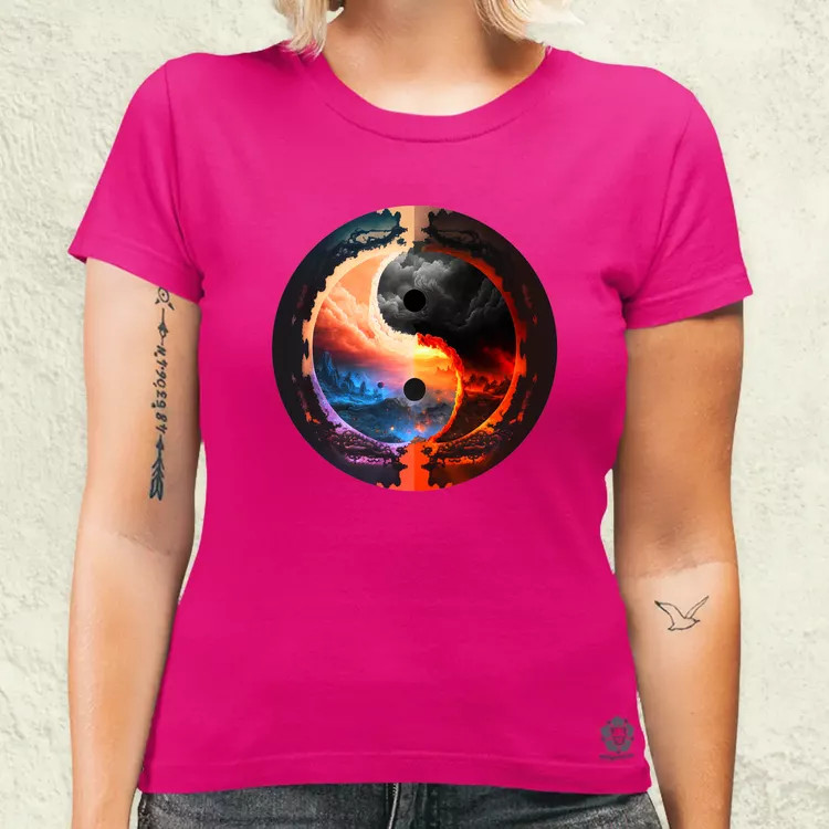 Pokol és menny Yin és Yang v1 női póló