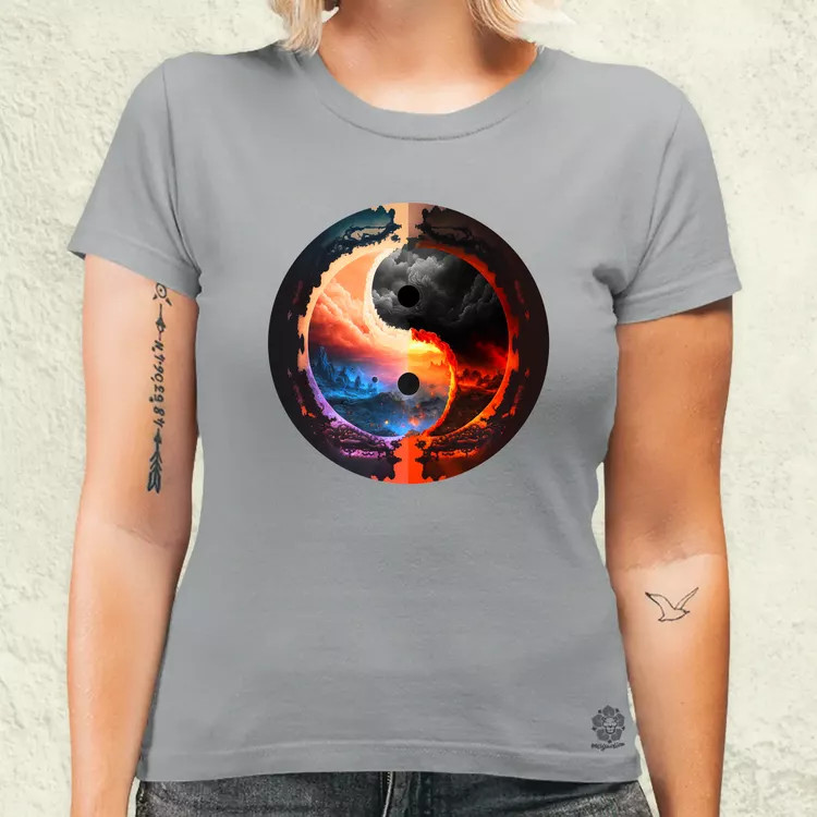 Pokol és menny Yin és Yang v1 női póló