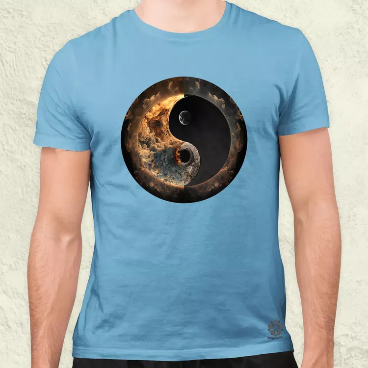 Pokol és menny Yin és Yang v2 férfi póló