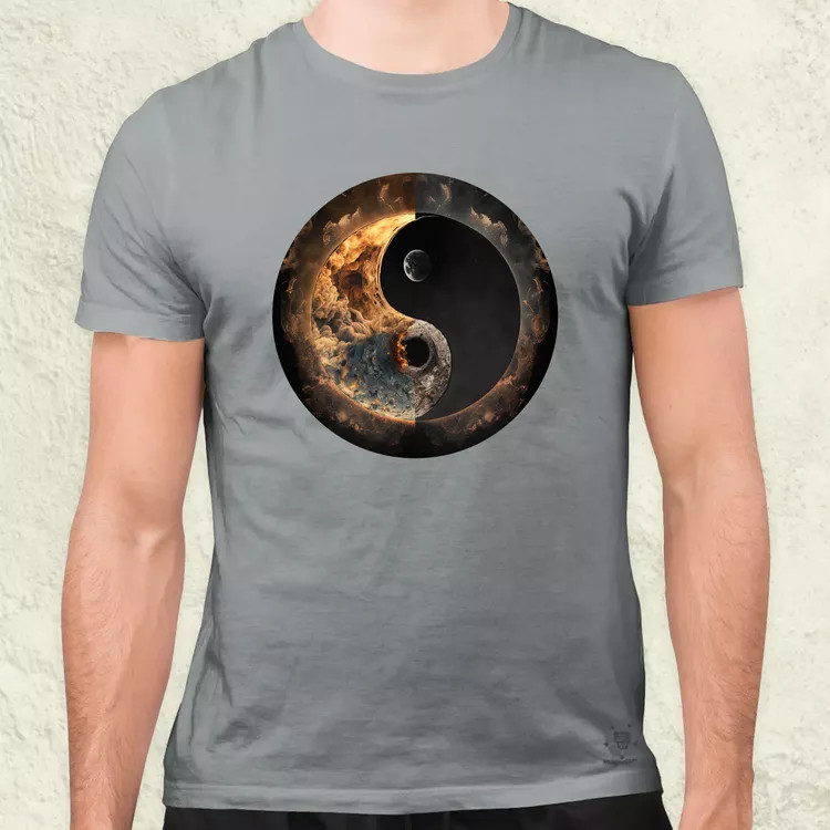 Pokol és menny Yin és Yang v2 férfi póló