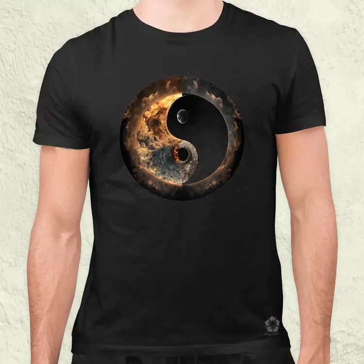 Pokol és menny Yin és Yang v2 férfi póló