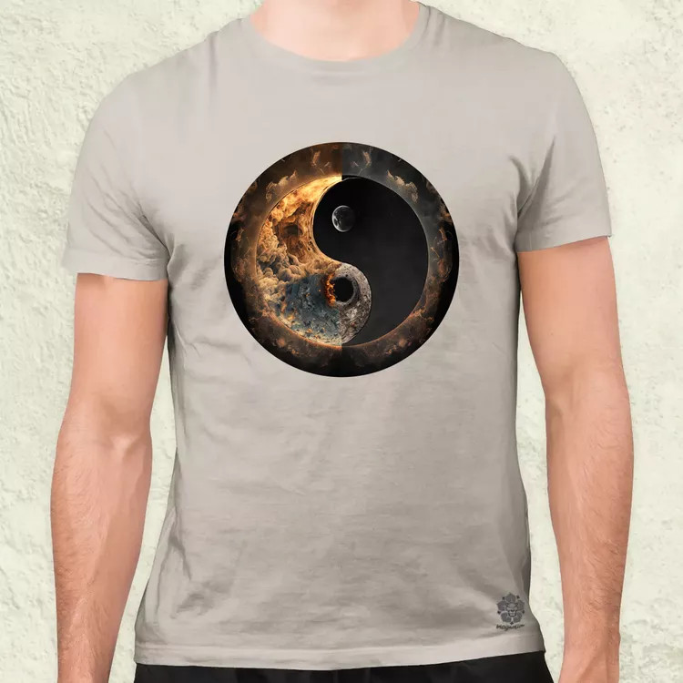 Pokol és menny Yin és Yang v2 férfi póló