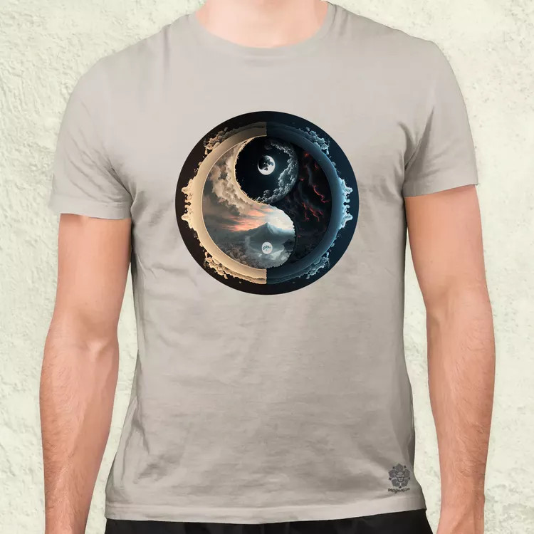 Pokol és menny Yin és Yang v3 férfi póló