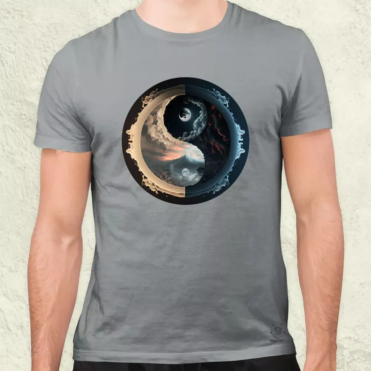Pokol és menny Yin és Yang v3 férfi póló