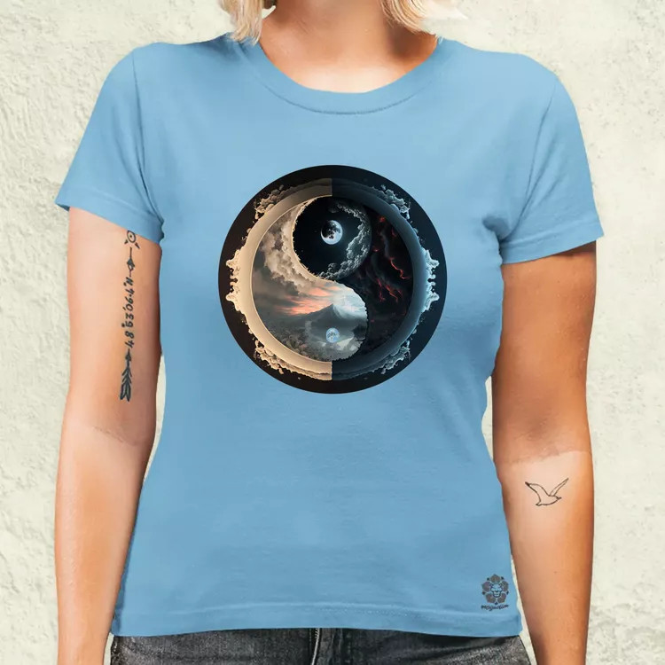 Pokol és menny Yin és Yang v3 női póló
