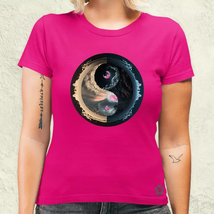 Pokol és menny Yin és Yang v3 női póló