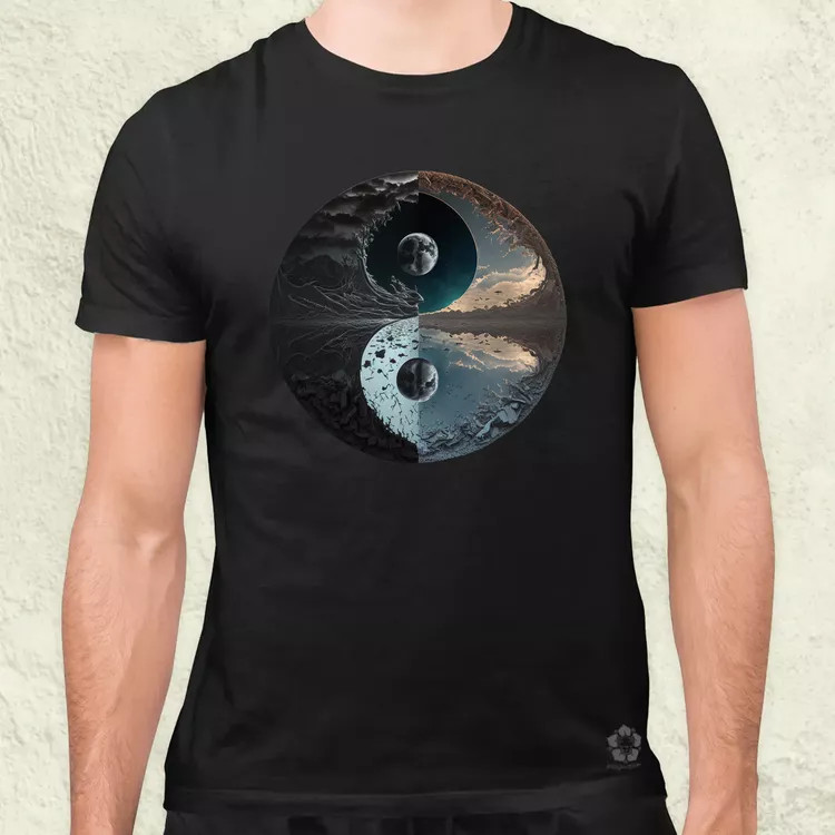 Pokol és menny Yin és Yang v4 férfi póló
