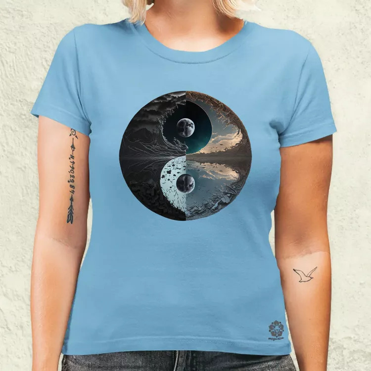 Pokol és menny Yin és Yang v4 női póló