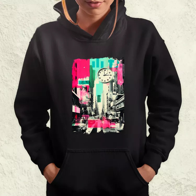 Pop art idő kollázs v4 női pulóver