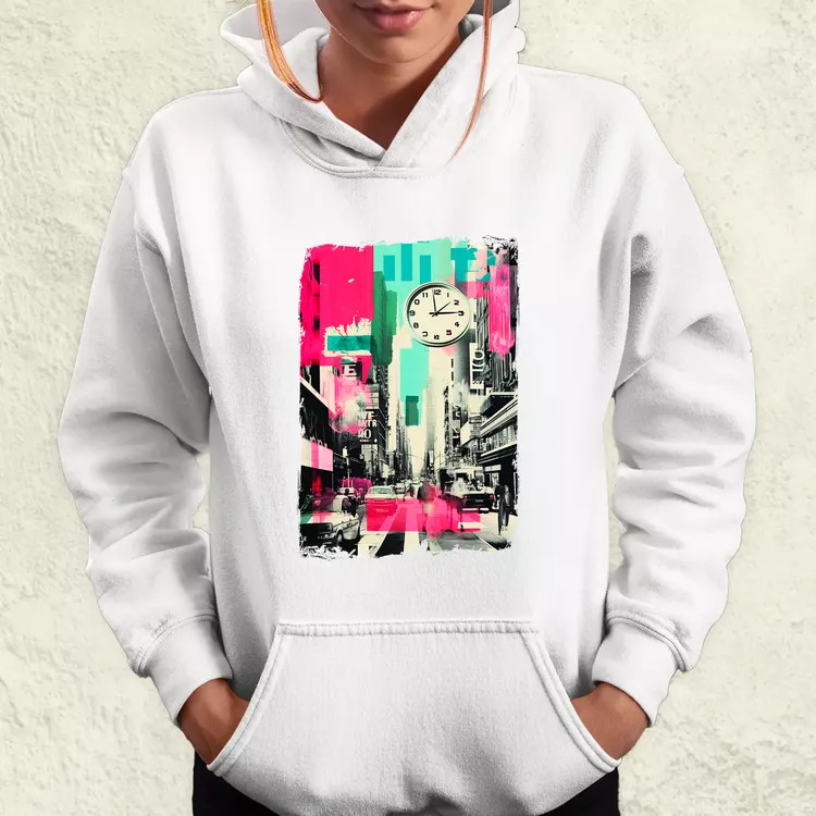 Pop art idő kollázs v4 női pulóver