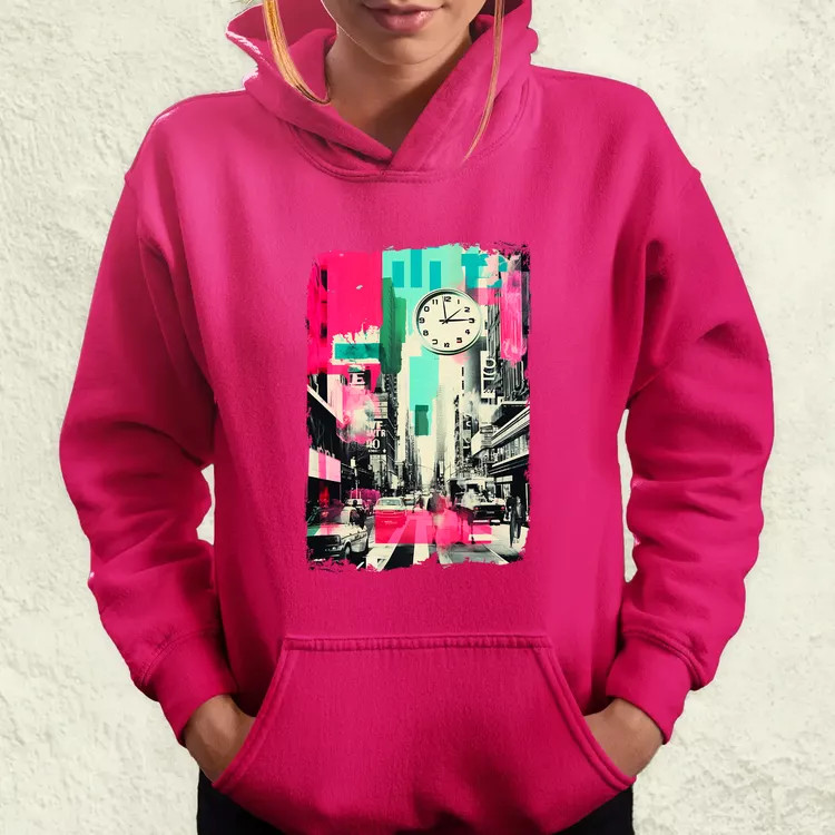Pop art idő kollázs v4 női pulóver