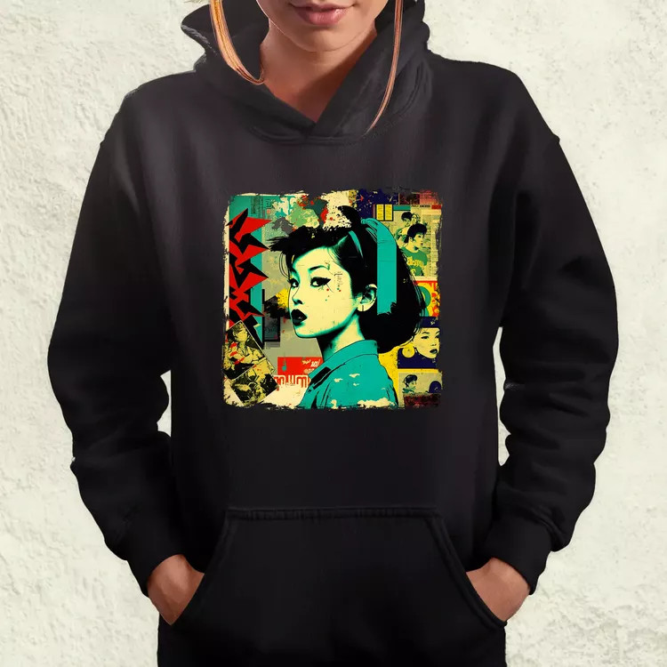 Pop art kollázs v1 női pulóver