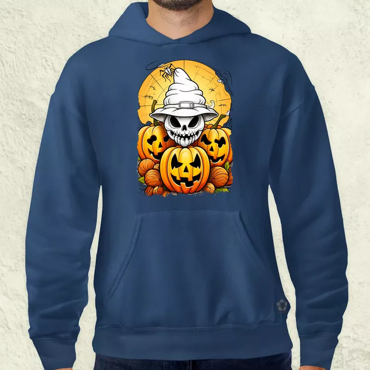 Halloween tök és koponya fantázia v11 férfi pulóver