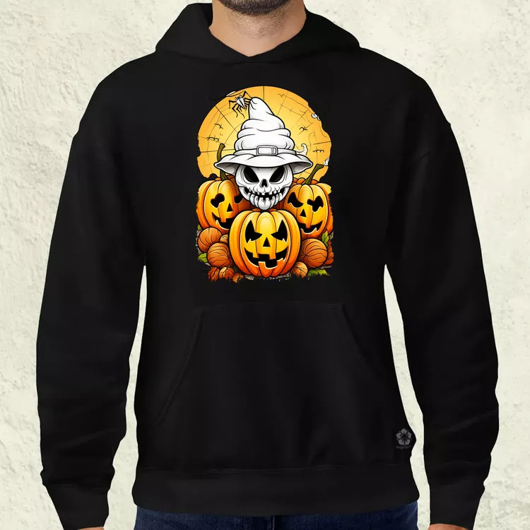 Halloween tök és koponya fantázia v11 férfi pulóver
