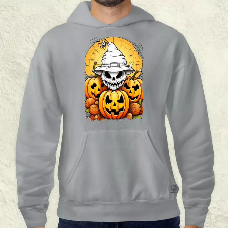 Halloween tök és koponya fantázia v11 férfi pulóver