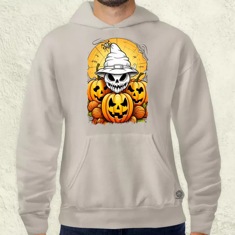 Halloween tök és koponya fantázia v11 férfi pulóver