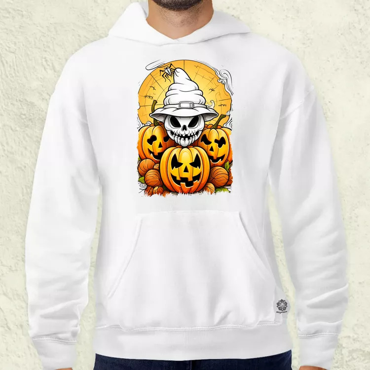 Halloween tök és koponya fantázia v11 férfi pulóver