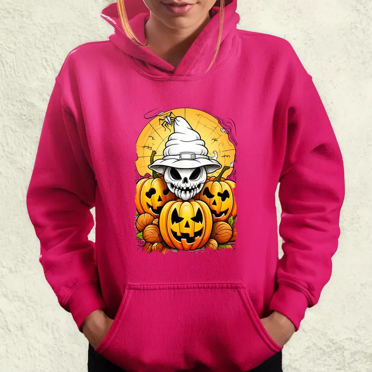 Halloween tök és koponya fantázia v11 női pulóver