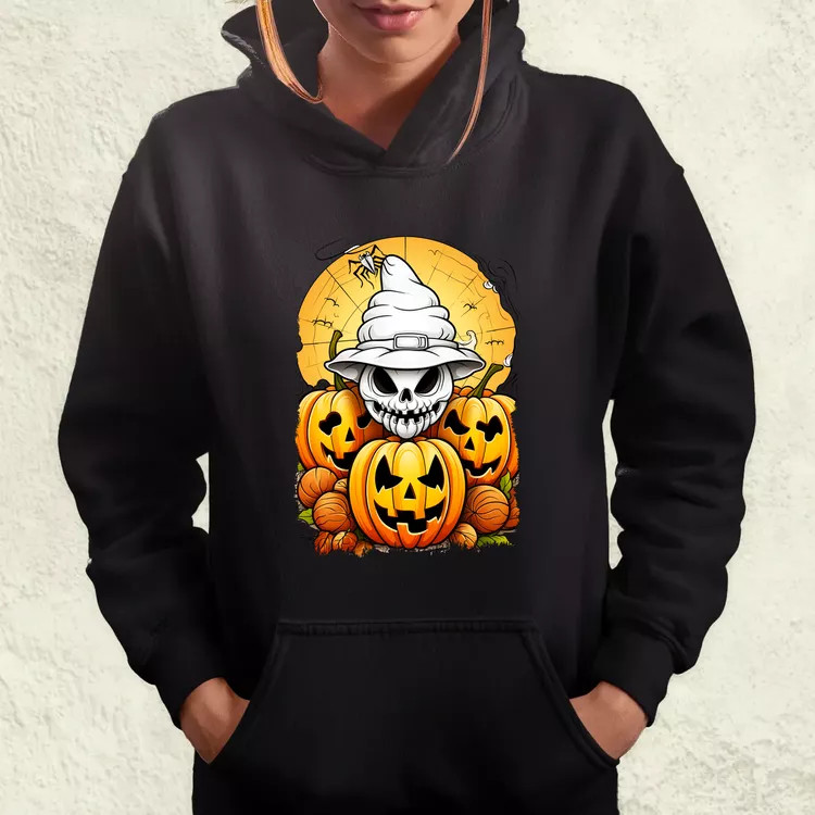 Halloween tök és koponya fantázia v11 női pulóver