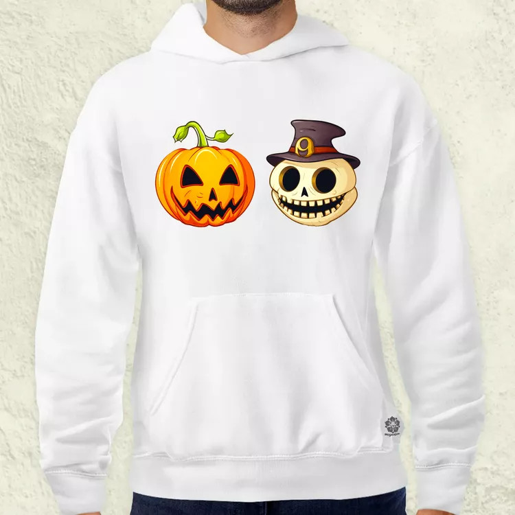 Halloween tök és koponya fantázia v13 férfi pulóver