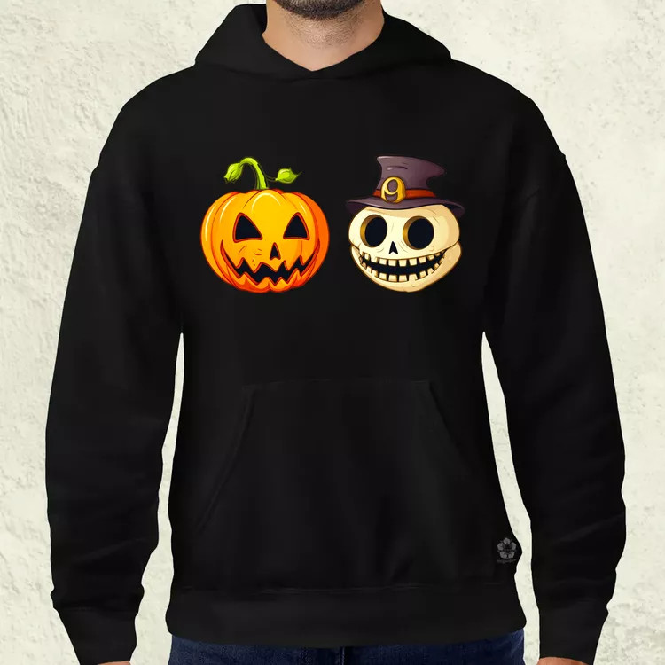 Halloween tök és koponya fantázia v13 férfi pulóver