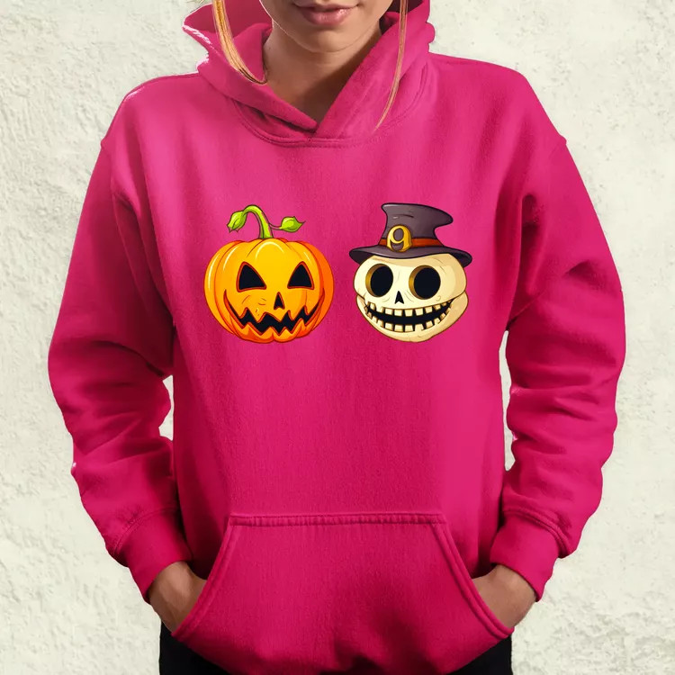 Halloween tök és koponya fantázia v13 női pulóver