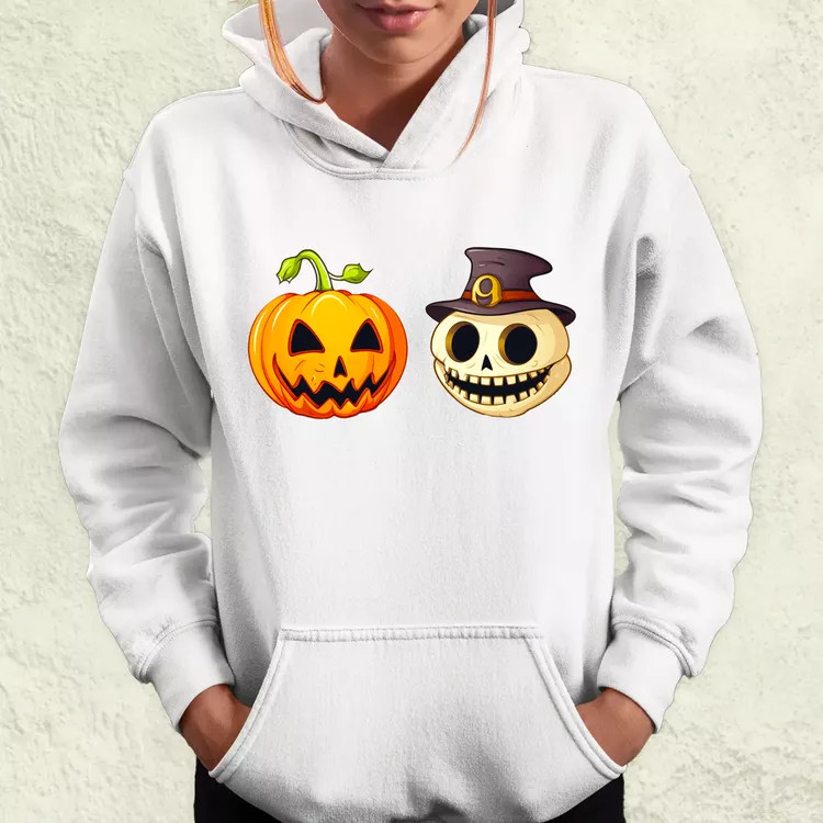 Halloween tök és koponya fantázia v13 női pulóver