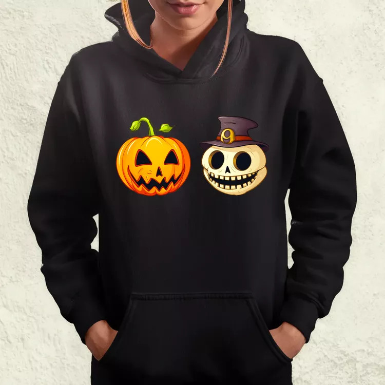 Halloween tök és koponya fantázia v13 női pulóver