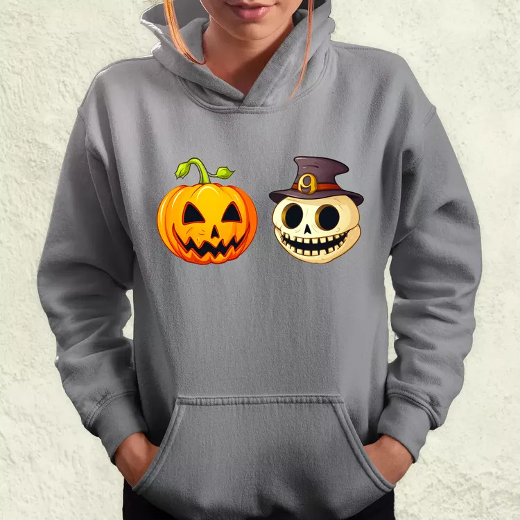 Halloween tök és koponya fantázia v13 női pulóver