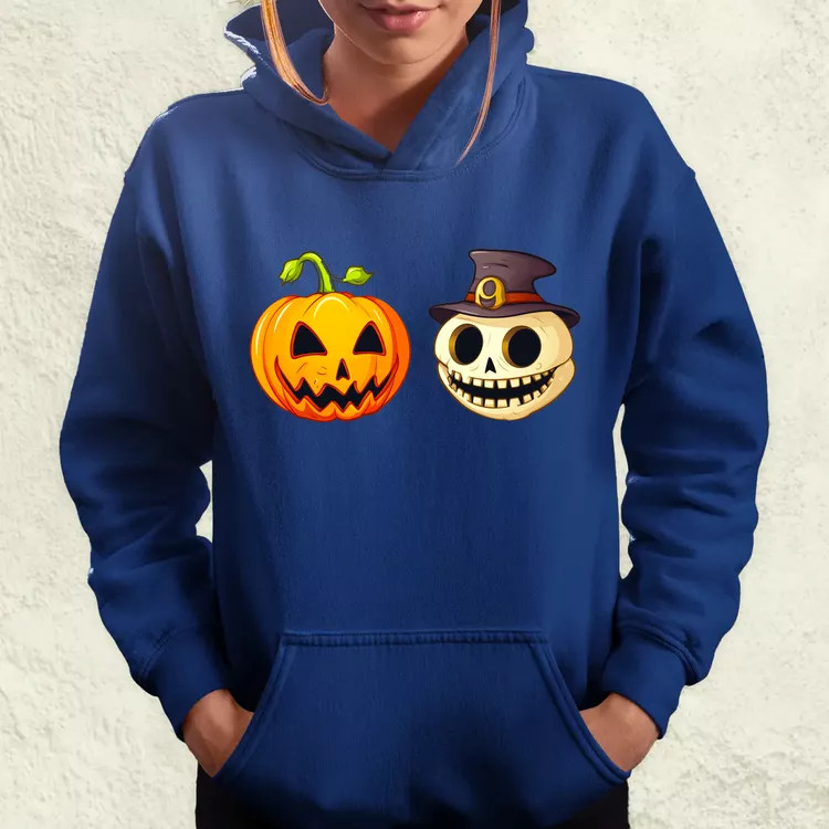 Halloween tök és koponya fantázia v13 női pulóver