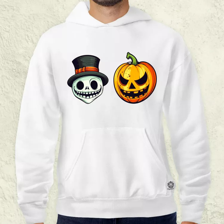 Halloween tök és koponya fantázia v16 férfi pulóver