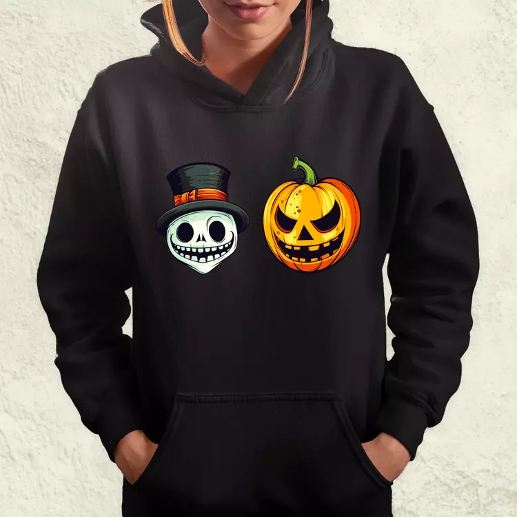 Halloween tök és koponya fantázia v16 női pulóver