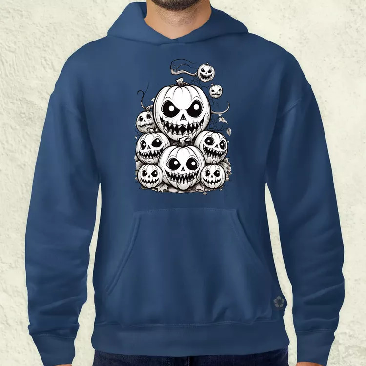 Halloween tök és koponya fantázia v8 férfi pulóver