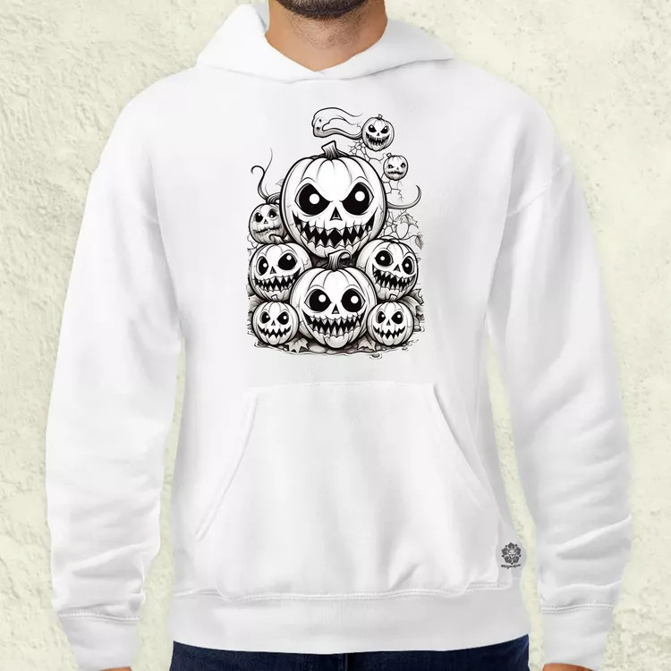 Halloween tök és koponya fantázia v8 férfi pulóver