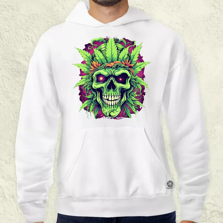 Koponya weed v1 férfi pulóver